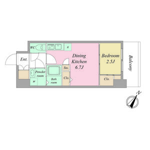 1DK 間取り図