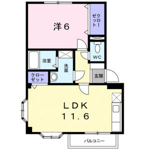 1LDK 間取り図