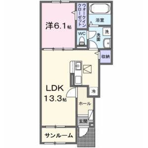 1LDK 間取り図