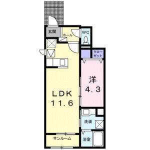 1LDK 間取り図