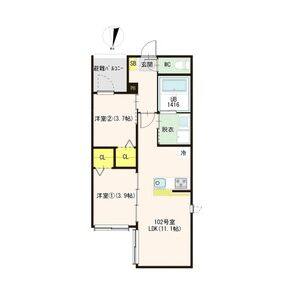 2LDK 間取り図