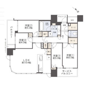4LDK 間取り図