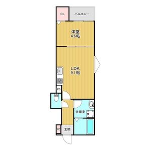 1LDK 間取り図