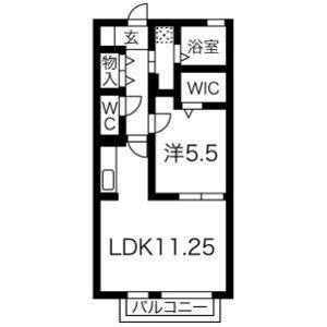 1LDK 間取り図