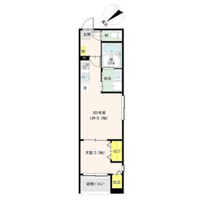 1DK 間取り図