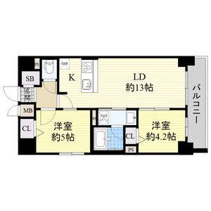 2LDK 間取り図