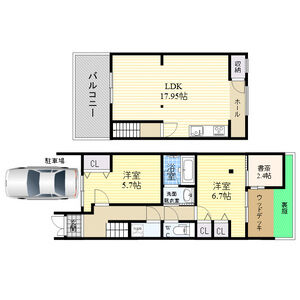 2LDK 間取り図