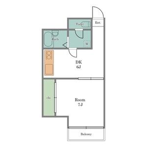 1DK 間取り図