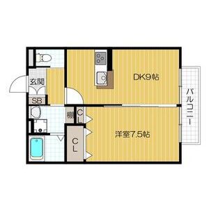 1LDK 間取り図