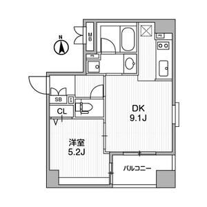 1LDK 間取り図