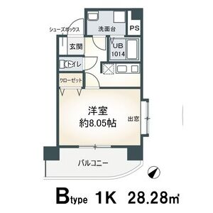 1K 間取り図