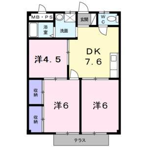 3DK 間取り図