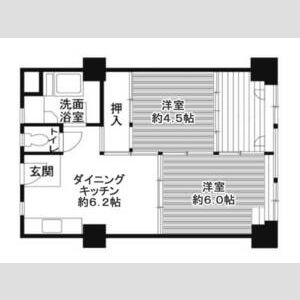 2DK 間取り図