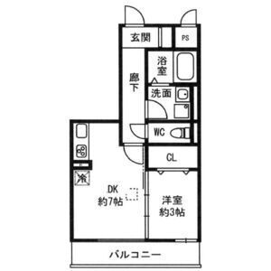 1DK 間取り図