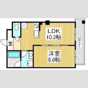 1LDK 間取り図