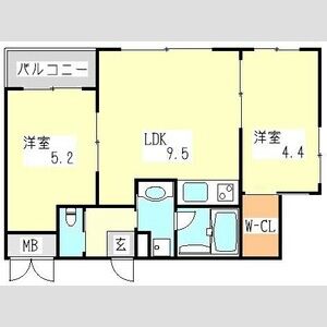 1LDK 間取り図