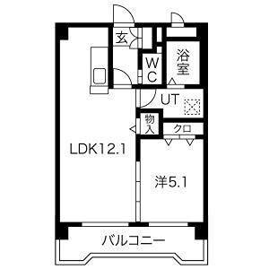 1LDK 間取り図