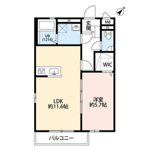 1LDK 間取り図