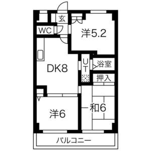 3DK 間取り図