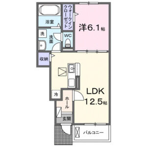 1LDK 間取り図