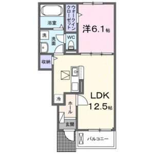 1LDK 間取り図