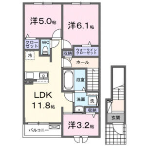 3LDK 間取り図