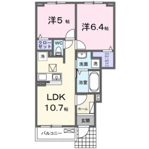 2LDK 間取り図