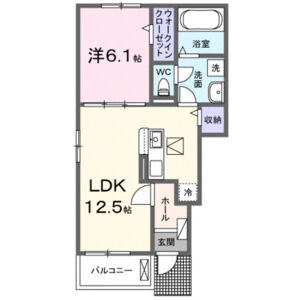 1LDK 間取り図