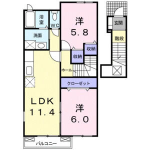 2LDK 間取り図