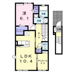 1LDK 間取り図