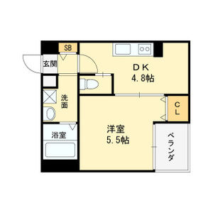 1DK 間取り図
