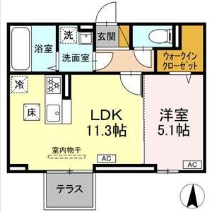 1LDK 間取り図