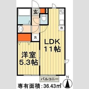 1LDK 間取り図