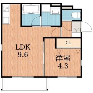 1LDK 間取り図