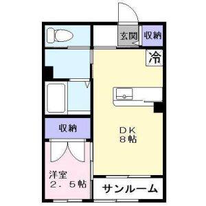 1DK 間取り図