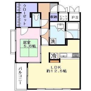 1LDK 間取り図