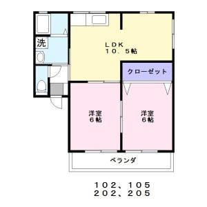 2LDK 間取り図