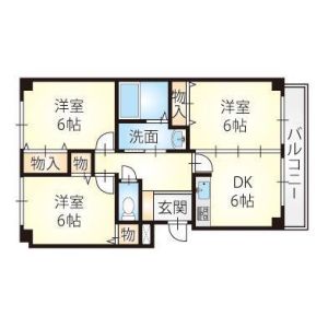 3DK 間取り図