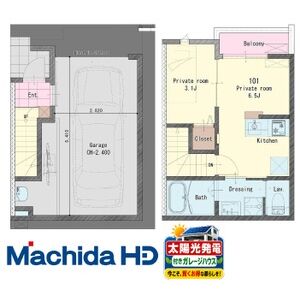 1DK 間取り図