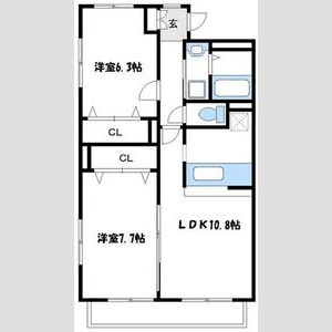 2LDK 間取り図