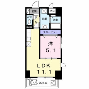 1LDK 間取り図