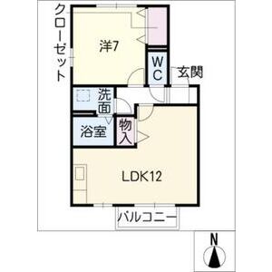 1LDK 間取り図