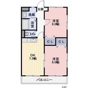 2DK 間取り図