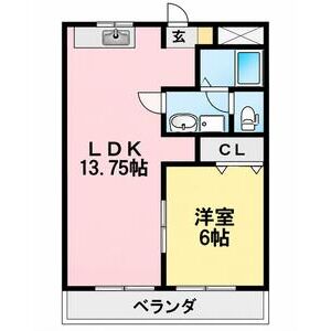 1LDK 間取り図