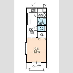 1DK 間取り図