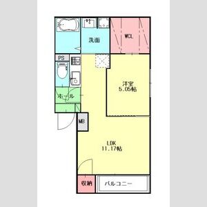 1LDK 間取り図