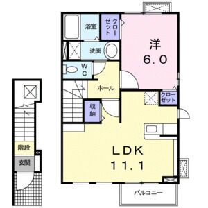 1LDK 間取り図