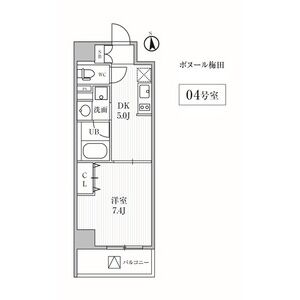 1DK 間取り図