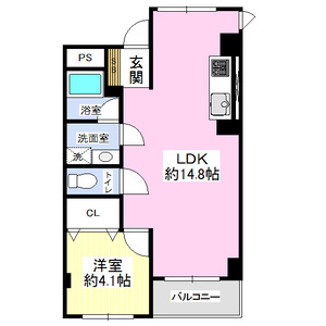 1LDK 間取り図