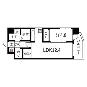 1LDK 間取り図